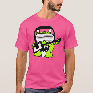 Alien Monster Playing Guitar Headphone Sunglasses T-Shirt