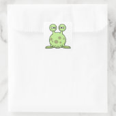 Alien Monster Quadratischer Aufkleber (Tasche)