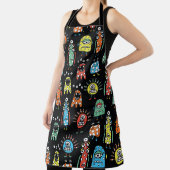 Alien-Monster: Süße nahtlose Vintage-Muster Schürze (InSitu)