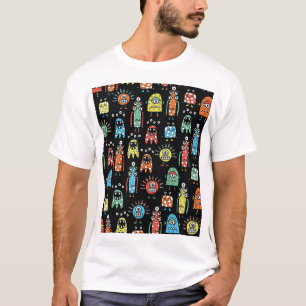 Alien-Monster: Süße nahtlose Vintage T-Shirt