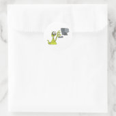 Alien-Monsterblob mit grünem Computer Runder Aufkleber (Tasche)