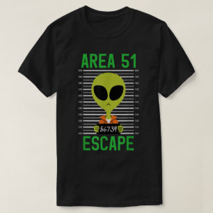 Alien-Mugshot Area 51 Entkommens-Kunst T-Shirt