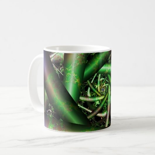 Alien | Multicolor Fraktal Art Kaffeetasse (Vorderseite Links)
