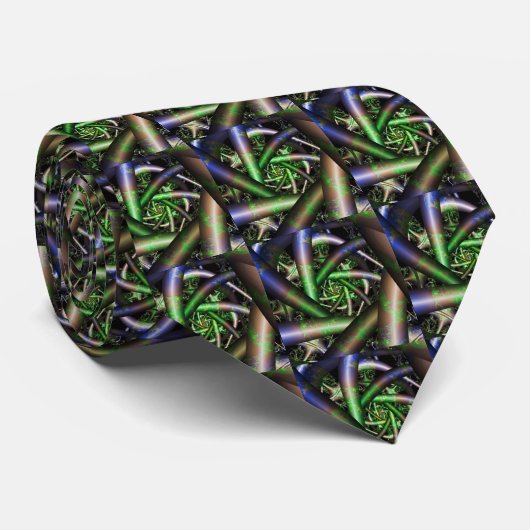 Alien | Multicolor Fraktal Art Krawatte (Gerollt)