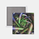 Alien | Multicolor Fraktal Art Magnet (Vorderseite/Rückseite)