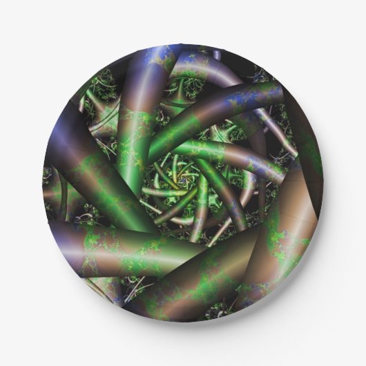 Alien | Multicolor Fraktal Art Pappteller (Vorderseite)
