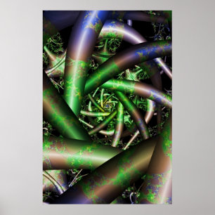 Alien Multicolor Fraktal Art Poster