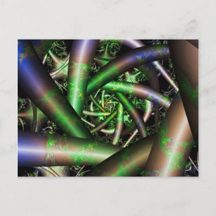 Alien Multicolor Fraktal Art Postkarte