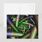 Alien | Multicolor Fraktal Art Postkarte (Vorne/Hinten)