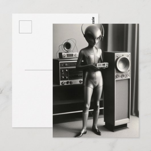 Alien Music Postkarte (Vorne/Hinten)