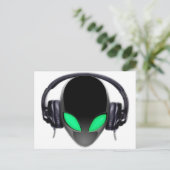 Alien-Musik-Liebhaber DJ - glatter Wal Postkarte (Stehend Vorderseite)