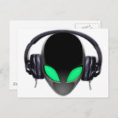 Alien-Musik-Liebhaber DJ - glatter Wal Postkarte (Vorne/Hinten)