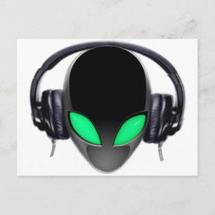 Alien-Musik-Liebhaber DJ - glatter Wal Postkarte
