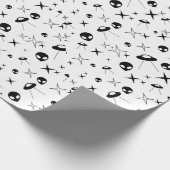 Alien-Muster Geschenkpapier (Ecke)