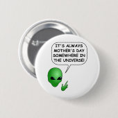 Alien Muttertag Button (Vorne & Hinten)
