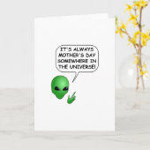 Alien Muttertag Karte (Gelbe Blume)