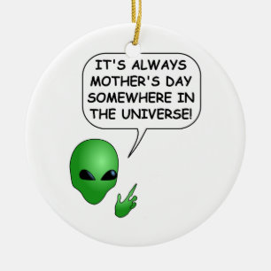Alien Muttertag Keramikornament