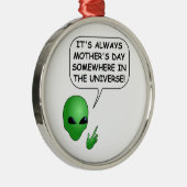 Alien Muttertag Ornament Aus Metall (Rechts)