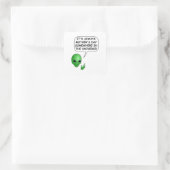 Alien Muttertag Quadratischer Aufkleber (Tasche)