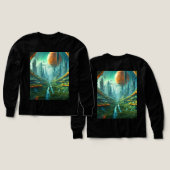 Alien Nature & Futuristic City Surreal Sci-Fi Kuns (Design Vorder- & Rückseite)