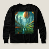 Alien Nature & Futuristic City Surreal Sci-Fi Kuns (Design Rückseite)