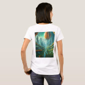 Alien Nature & Futuristic City Surreal Sci-Fi Kuns T-Shirt (Schwarz voll)