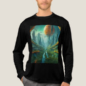 Alien Nature & Futuristic City Surreal Sci-Fi Kuns Tri-Blend Shirt (Vorderseite)