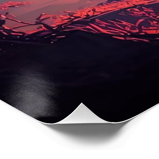 Alien Neon Landscape Poster (Ecke)