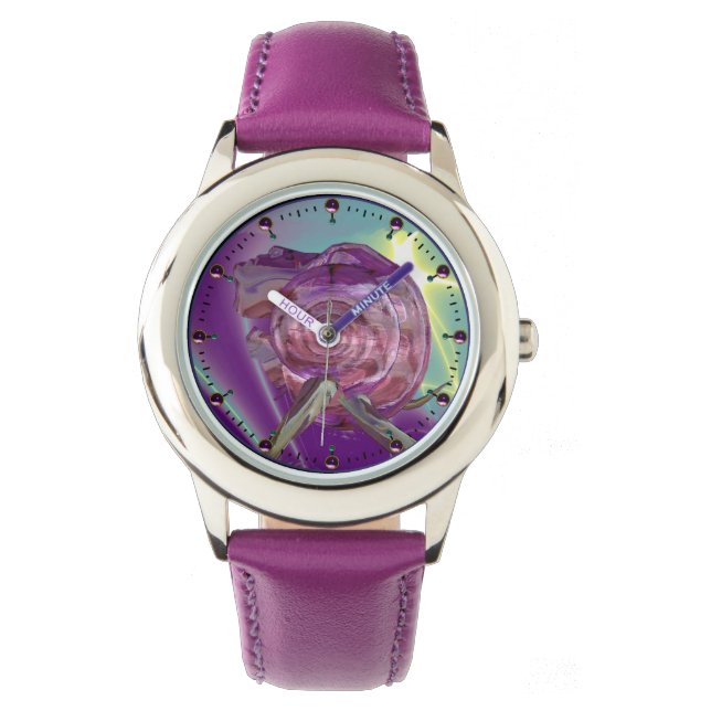 ALIEN NEREIDE/NYMPH OF WASSER,PINK SAASHELL ARMBANDUHR (Vorderseite)
