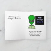 Alien News Reader Geburtstagskarte Karte (Innenseite)