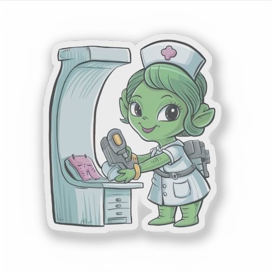 Alien Nurse Aufkleber (Vorderseite)