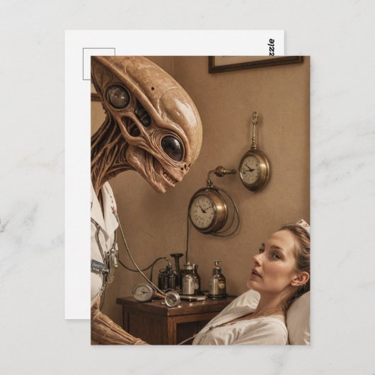 Alien Nurse Postkarte (Vorne/Hinten)