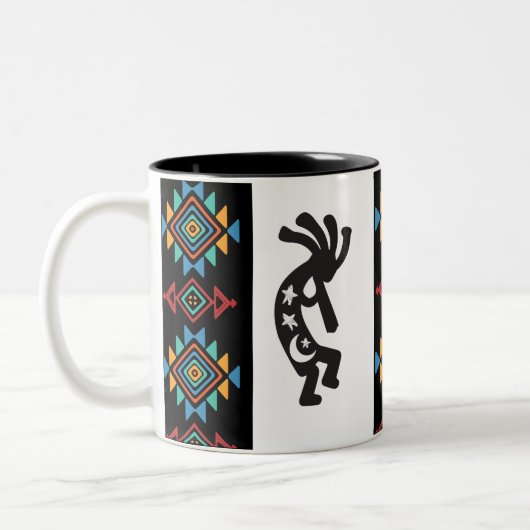 Alien oder Human Kokopelli Zwei-Tone-Kaffee-Tasse Zweifarbige Tasse (Links)