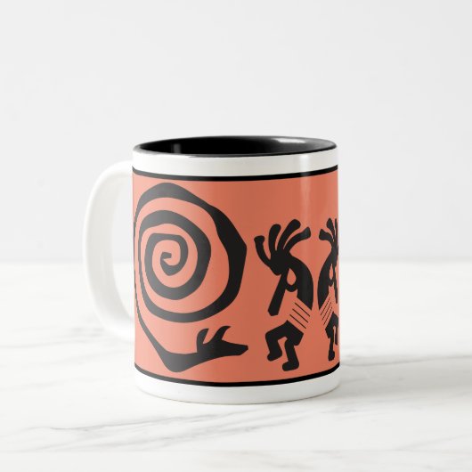 Alien oder Human Kokopelli Zwei-Tone-Kaffee-Tasse Zweifarbige Tasse (Vorderseite Links)