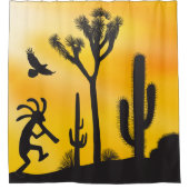 Alien oder Lebensform Wüste Kokopelli Duschvorhang (Vorderseite)