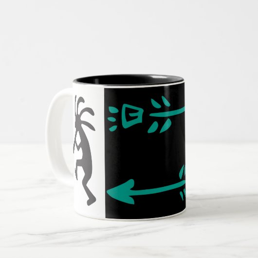 Alien oder Lebensform Wüste Kokopelli Zwei-Tone-Ka Zweifarbige Tasse (Vorderseite Links)