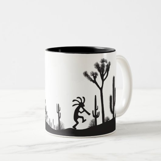 Alien oder Lebensform Wüste Kokopelli Zweifarbige Tasse (VorderseiteRechts)