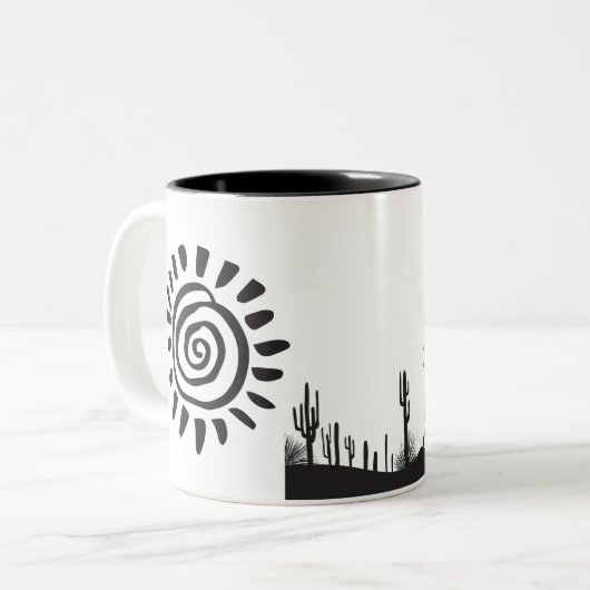 Alien oder Lebensform Wüste Kokopelli Zweifarbige Tasse (Vorderseite Links)