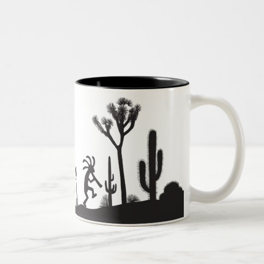 Alien oder Lebensform Wüste Kokopelli Zweifarbige Tasse (Rechts)