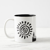 Alien oder Lebensform Wüste Kokopelli Zweifarbige Tasse (Links)