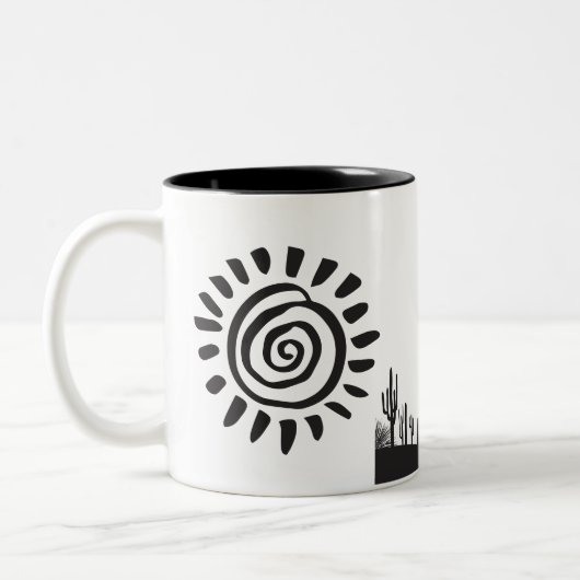 Alien oder Lebensform Wüste Kokopelli Zweifarbige Tasse (Links)