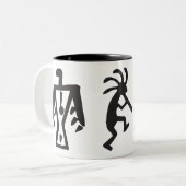 Alien oder menschliche Kokopelli  Zweifarbige Tasse (Vorderseite Links)