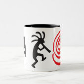 Alien oder menschliche Kokopelli  Zweifarbige Tasse (Mittel)