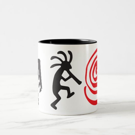 Alien oder menschliche Kokopelli Zweifarbige Tasse (Mittel)