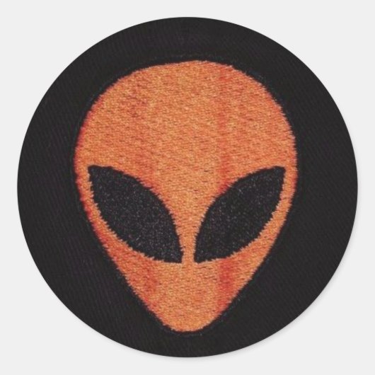 ALIEN ORANGE FACE-Aufkleber Runder Aufkleber (Vorderseite)