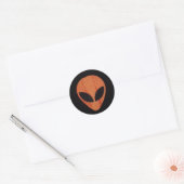 ALIEN ORANGE FACE-Aufkleber Runder Aufkleber (Umschlag)