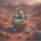 Alien Osterkorb Aufkleber (Vorderseite)