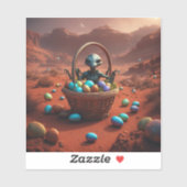 Alien Osterkorb Aufkleber (Blatt)