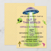 Alien Out of the World Any Age Birthday Einladung (Vorne/Hinten)