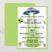 Alien Out of the World Any Age Birthday Einladung (Vorne/Hinten)